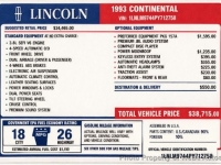 1993 Lincoln Continental for sale in Riverhead, New York (ID-161008)